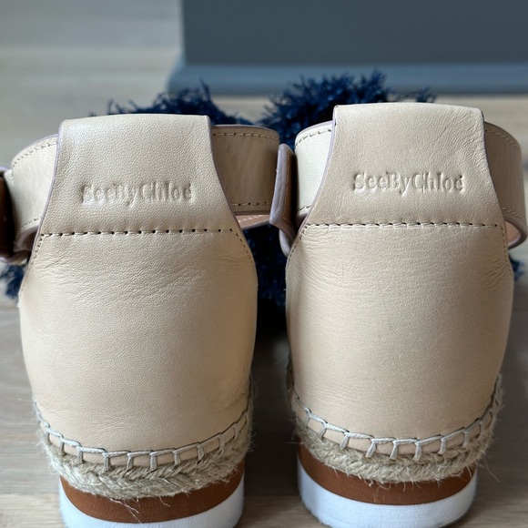 See By Chloe Glyn Flat Espadrille in Denim SZ 39 - Picture 8 of 10